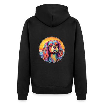 Anglais Jouet Épagneul Chien Race Coloré Dessin Animé Wat - Veste à capuche bio Premium Unisexe - noir - Dos - Nico (187cm)