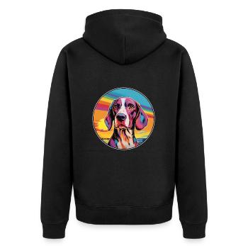 Français Tricolore Hound chien race coloré dessin animé W - Veste à capuche bio Premium Unisexe - noir - Dos - Nico (187cm)