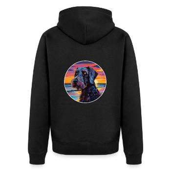 Riesenschnauzer Hunderasse Bunte Karikatur Waterco - Unisex Premium Bio Zip Hoodie - Schwarz - Hinten - Nico (187cm)
