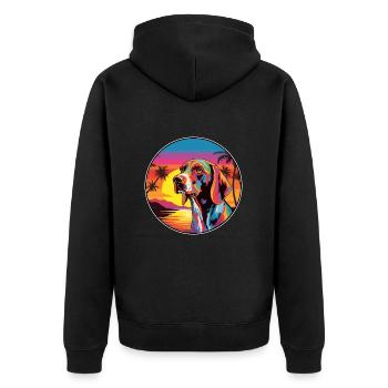 French Gascony Pointer Dog Breed Colorful Cartoon - Unisex Premium Organic Zip Hoodie - black - Back - Nico (187cm)