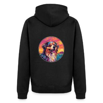 Himalayan Sheepdog Dog Breed Colorful Cartoon Wate - Unisex Premium Organic Zip Hoodie - black - Back - Nico (187cm)