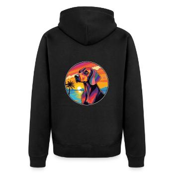 Chien Lituanien Chien Race Coloré Cartoon Waterc - Veste à capuche bio Premium Unisexe - noir - Dos - Nico (187cm)