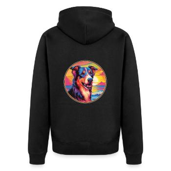 Majorque Berger Chien Race Coloré Cartoon Waterc - Veste à capuche bio Premium Unisexe - noir - Dos - Nico (187cm)