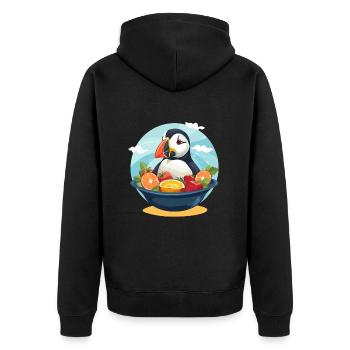 Macareux - Veste à capuche bio Premium Unisexe - noir - Dos - Nico (187cm)