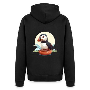 Macareux - Veste à capuche bio Premium Unisexe - noir - Dos - Nico (187cm)