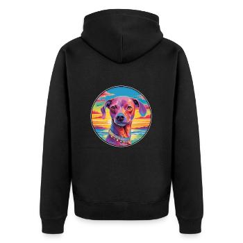 Ratonero Valenciano Race De Chien Coloré Cartoon Wat - Veste à capuche bio Premium Unisexe - noir - Dos - Nico (187cm)