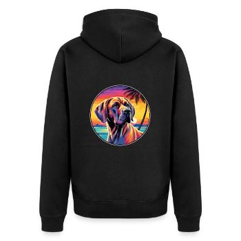 Spanish Mastiff Dog Breed Colorful Cartoon Waterco - Unisex Premium Organic Zip Hoodie - black - Back - Nico (187cm)