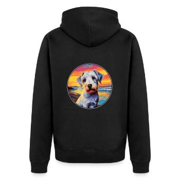 Sealyham Terrier Dog Breed Colorful Cartoon Waterc - Unisex Premium Organic Zip Hoodie - black - Back - Nico (187cm)