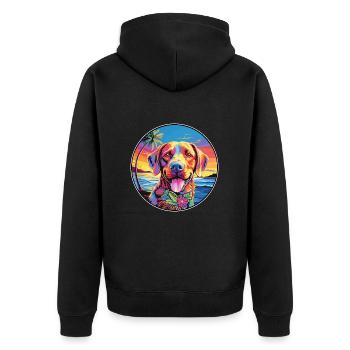Slovensky Cuvac Race De Chien Coloré Dessin Animé Waterco - Veste à capuche bio Premium Unisexe - noir - Dos - Nico (187cm)