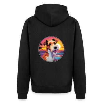 Fil Fox Terrier Chien Race Coloré Cartoon Waterc - Veste à capuche bio Premium Unisexe - noir - Dos - Nico (187cm)
