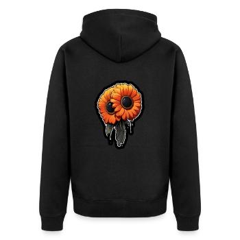 Eye: Orange Flower - Unisex Premium Organic Zip Hoodie - black - Back - Nico (187cm)