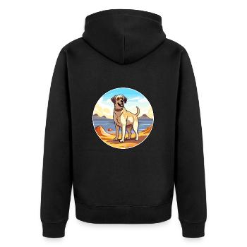 Chien de berger d’Anatolie race Cartoon Kawaii chien - Veste à capuche bio Premium Unisexe - noir - Dos - Nico (187cm)