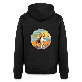 Beagle Harrier chien race Cartoon Kawaii Clipart - Veste à capuche bio Premium Unisexe - noir - Dos - Nico (187cm)