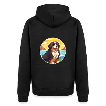 Berner Laufhund Dog Breed Cartoon Kawaii Clipart - Unisex Premium Organic Zip Hoodie - black - Back - Nico (187cm)