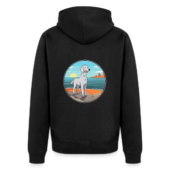 Bedlington Terrier race chien Cartoon Kawaii chien - Veste à capuche bio Premium Unisexe - noir - Dos - Nico (187cm)