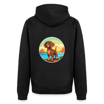 Broholmer Hund Rasse Cartoon Kawaii Clipart Hund Haustier - Unisex Premium Bio Zip Hoodie - Schwarz - Hinten - Nico (187cm)