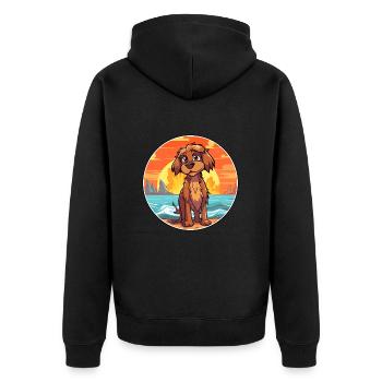 Briquet Griffon Vendéen Race De Chien Cartoon Kawaii - Veste à capuche bio Premium Unisexe - noir - Dos - Nico (187cm)