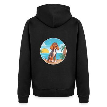Canarian Warren Hound chien race dessin animé Kawaii chien - Veste à capuche bio Premium Unisexe - noir - Dos - Nico (187cm)