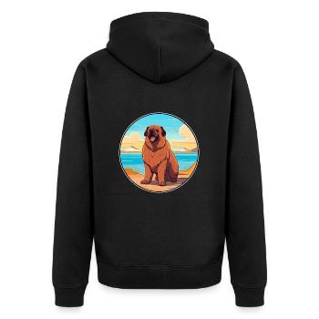 Caucasien Ovcharka Race De Chien De Dessin Animé Kawaii Chien - Veste à capuche bio Premium Unisexe - noir - Dos - Nico (187cm)