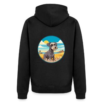 Chien Cesky Terrier race Cartoon Kawaii Clipart chien - Veste à capuche bio Premium Unisexe - noir - Dos - Nico (187cm)