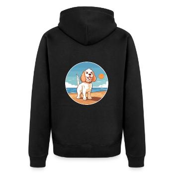 Klempner Spaniel Hund Rasse Cartoon Kawaii Clipart - Unisex Premium Bio Zip Hoodie - Schwarz - Hinten - Nico (187cm)