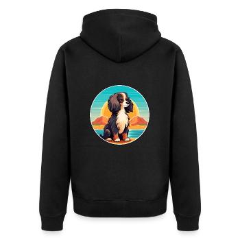 Continental Toy Spaniel Chien Race Cartoon Kawaii - Veste à capuche bio Premium Unisexe - noir - Dos - Nico (187cm)