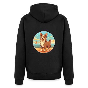 Drentsche Patrijshond Race De Chien Cartoon Kawaii Chien - Veste à capuche bio Premium Unisexe - noir - Dos - Nico (187cm)
