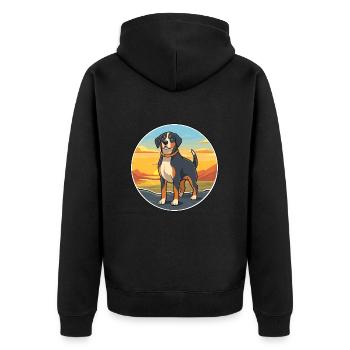 Entlebucher Mountain Dog Breed Cartoon Kawaii Dog - Veste à capuche bio Premium Unisexe - noir - Dos - Nico (187cm)