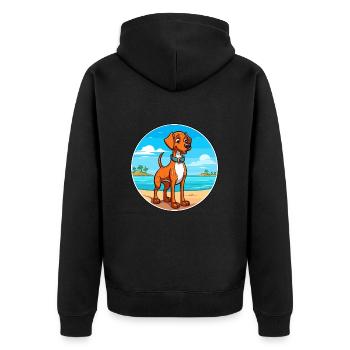Gascon Saintongeois Race De Chien Cartoon Kawaii Chien - Veste à capuche bio Premium Unisexe - noir - Dos - Nico (187cm)
