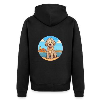 Chien de race de chien de mouton allemand Cartoon Kawaii Dog - Veste à capuche bio Premium Unisexe - noir - Dos - Nico (187cm)