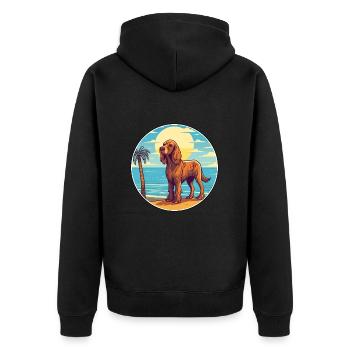 Cocker anglais épagneul chien race dessin animé kawaii - Veste à capuche bio Premium Unisexe - noir - Dos - Nico (187cm)