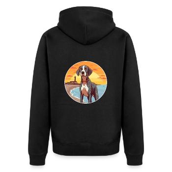 Français Gascogne Pointer chien race Cartoon Kawaii - Veste à capuche bio Premium Unisexe - noir - Dos - Nico (187cm)