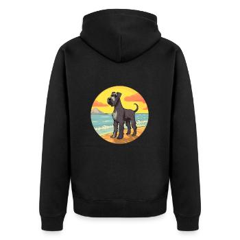 Géant Schnauzer chien race Cartoon Kawaii Clipart - Veste à capuche bio Premium Unisexe - noir - Dos - Nico (187cm)