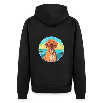 Brasileiro chien race Cartoon Kawaii Clipart - Veste à capuche bio Premium Unisexe - noir - Dos - Nico (187cm)