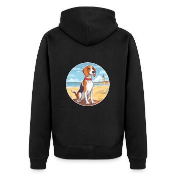 Français Tricolor Hound Dog race Cartoon Kawaii Dog - Veste à capuche bio Premium Unisexe - noir - Dos - Nico (187cm)