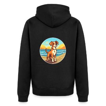 Hygenhund chien race dessin animé Kawaii Clipart chien animal de compagnie - Veste à capuche bio Premium Unisexe - noir - Dos - Nico (187cm)