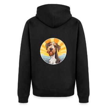 Chien de chasse à poil dur d’Istrie race de chien Cartoon Kawaii - Veste à capuche bio Premium Unisexe - noir - Dos - Nico (187cm)