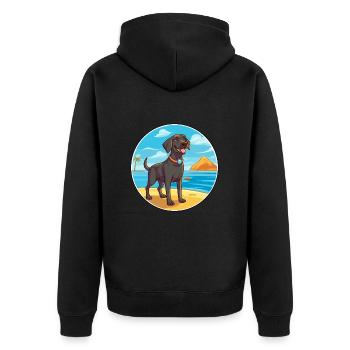 Labrador Retriever race de chien dessin animé Kawaii chien - Veste à capuche bio Premium Unisexe - noir - Dos - Nico (187cm)