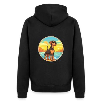 Jagdterrier Dog Breed Cartoon Kawaii Clipart Dog - Unisex Premium Organic Zip Hoodie - black - Back - Nico (187cm)
