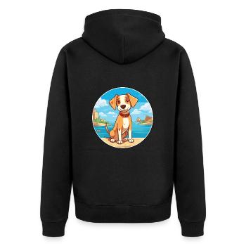 Majorque Ratter chien race Cartoon Kawaii Clipart - Veste à capuche bio Premium Unisexe - noir - Dos - Nico (187cm)