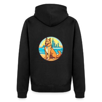 Roi Berger Chien Race Cartoon Kawaii Clipart Chien - Veste à capuche bio Premium Unisexe - noir - Dos - Nico (187cm)