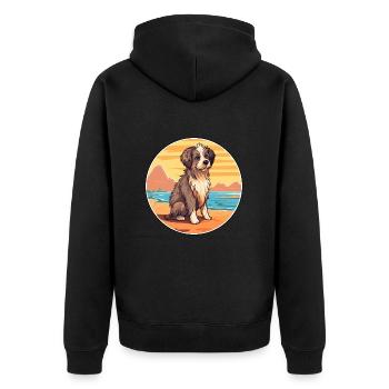 Kuchi Afghan Shepard race chien dessin animé Kawaii chien - Veste à capuche bio Premium Unisexe - noir - Dos - Nico (187cm)