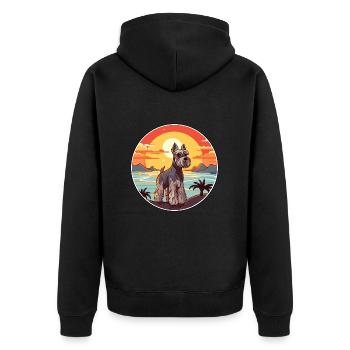 Miniature Schnauzer chien race Cartoon Kawaii chien - Veste à capuche bio Premium Unisexe - noir - Dos - Nico (187cm)