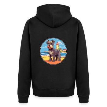 Mittelschnauze chien race Cartoon Kawaii Clipart - Veste à capuche bio Premium Unisexe - noir - Dos - Nico (187cm)