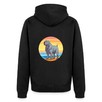 Mastiff napolitain race chien dessin animé Kawaii chien - Veste à capuche bio Premium Unisexe - noir - Dos - Nico (187cm)