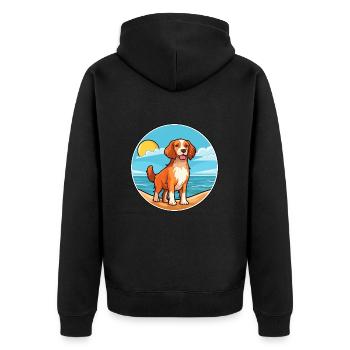 Nederlandse Kooikerhondje Dog Breed Cartoon Kawaii - Veste à capuche bio Premium Unisexe - noir - Dos - Nico (187cm)