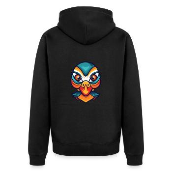 Mandarin Duck Aquarelle colorée Animal Cartoon - Veste à capuche bio Premium Unisexe - noir - Dos - Nico (187cm)