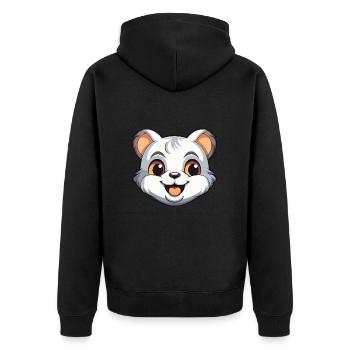 Illustration d’aquarelle de bande dessinée de bébé chat - Veste à capuche bio Premium Unisexe - noir - Dos - Nico (187cm)
