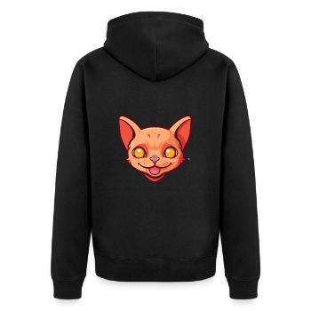 Illustration à l’aquarelle de dessin animé Devon Rex chat rouge - Veste à capuche bio Premium Unisexe - noir - Dos - Nico (187cm)
