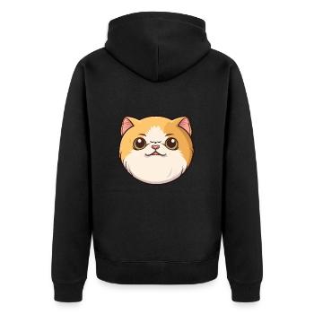 Exotische Kurzhaar Katze Karikatur Aquarell Clipart - Unisex Premium Bio Zip Hoodie - Schwarz - Hinten - Nico (187cm)